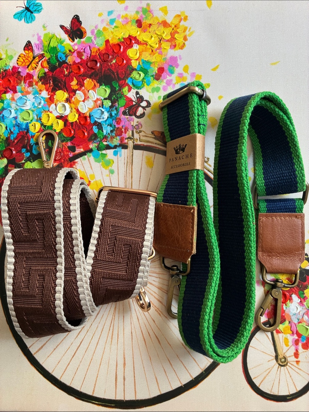 Panache Navy/Green Adjustable Bag Straps.